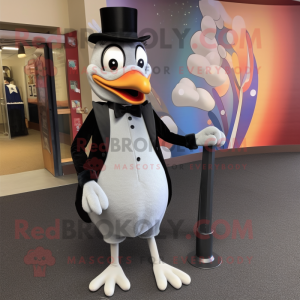 Gray Stilt Walker mascot costume character dressed with a Tuxedo and Bracelets