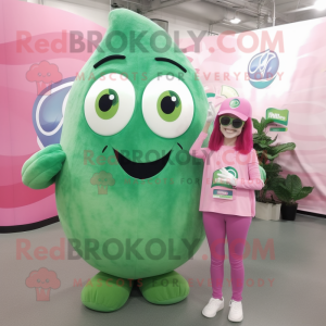 Pink Green Bean mascotte...