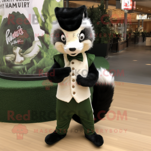 Olive Skunk maskot kostym...