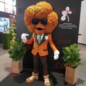 Rust Cauliflower mascot costume character dressed with a Blazer and Hairpins