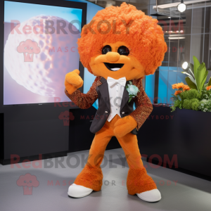 Rust Cauliflower mascot costume character dressed with a Blazer and Hairpins