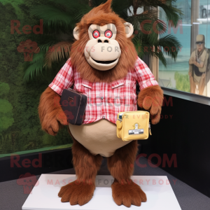 Beige orangutang maskot...