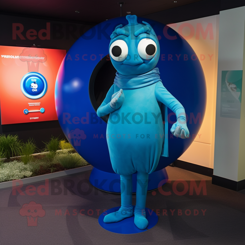 Blue Kiwi mascot costume character dressed with a Turtleneck and Rings