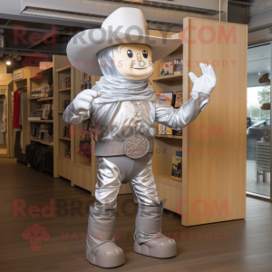 Sølv Cowboy maskot kostume...