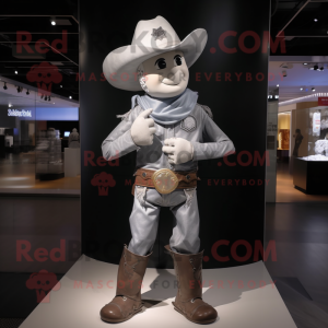 Sølv Cowboy maskot kostume...