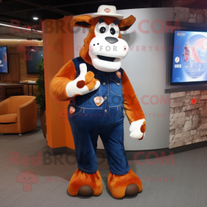Rust Holstein Cow maskot...