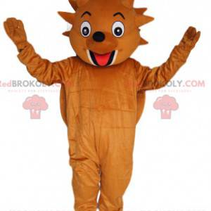 Very funny brown hedgehog mascot. Hedgehog costume. -