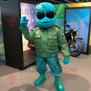 Turkisgrønn Beret maskot...