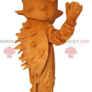 Mascotte de hérisson marron très marrant. Costume de hérisson.
