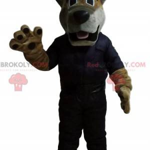 Mascotte de berger allemand en tenue de policier. -