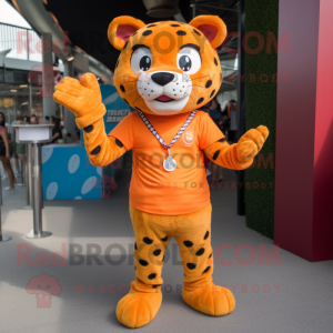 Orange leopard maskot...