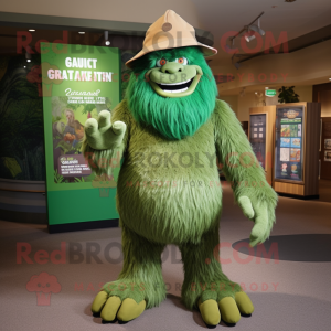 Grønn Sasquatch maskot...