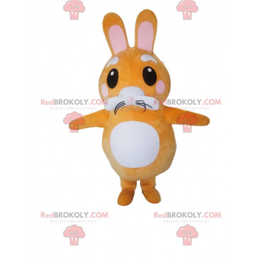 Maskot lille orange og hvid kanin. Lille bunny kostume -