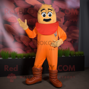 Orange Steak maskot kostym...