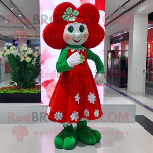 Red Four Leaf Clover maskot...