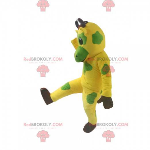 Gul och grön ko maskot. Gul och grön ko kostym - Redbrokoly.com