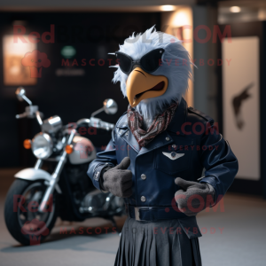 Navy Harpy mascot costume character dressed with a Biker Jacket and Pocket squares