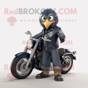 Navy Harpy mascot costume character dressed with a Biker Jacket and Pocket squares