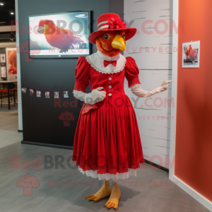 Røde høner maskot kostyme...
