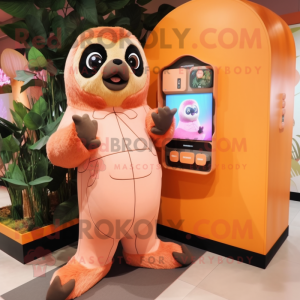 Peach Giant Sloth mascotte...