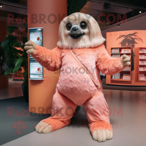 Peach Giant Sloth mascotte...