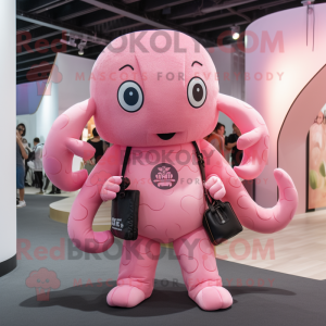 Pink Kraken maskot kostume...