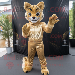 Gouden Bobcat mascotte...
