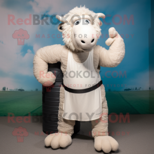 Hvid Suffolk Sheep maskot...