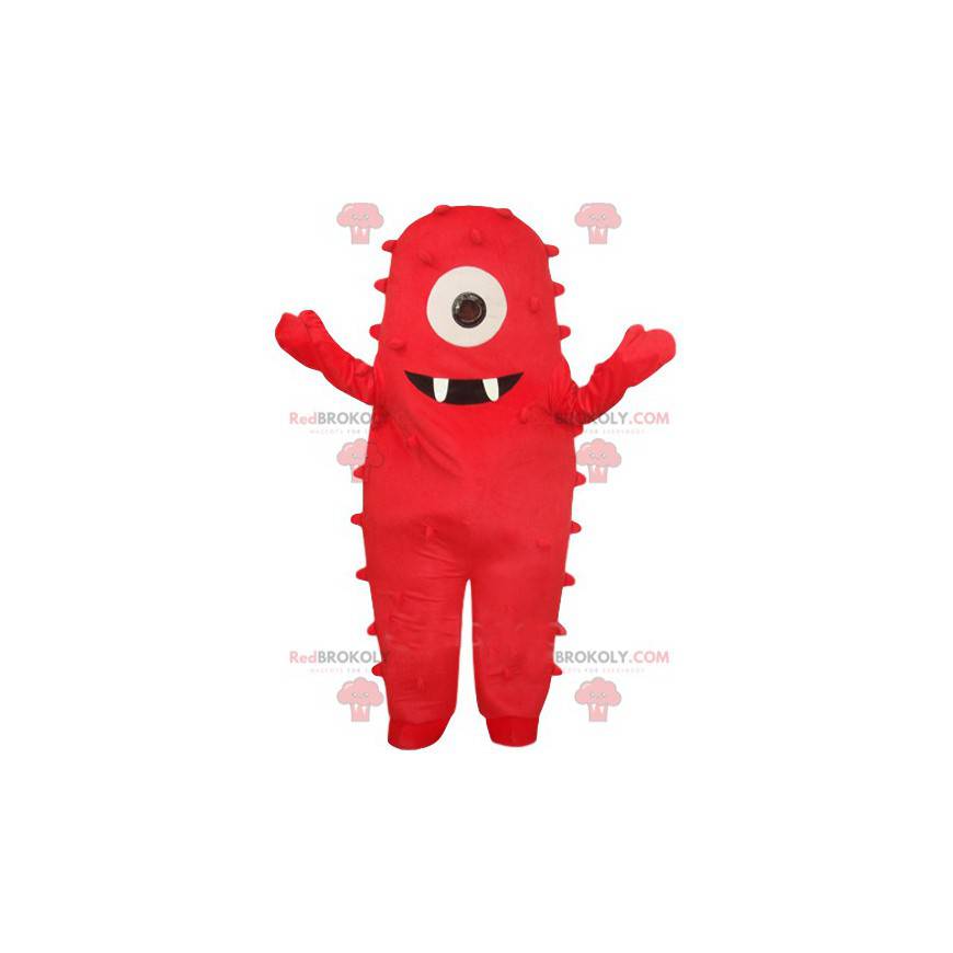 Mascotte de monstre cyclope rouge super sympathique -