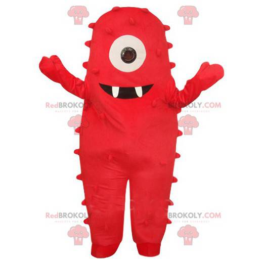Mascotte de monstre cyclope rouge super sympathique -