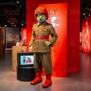 Red Army Soldier mascot costume character dressed with a Graphic Tee and Wraps