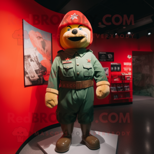 Red Army Soldier mascot costume character dressed with a Graphic Tee and Wraps