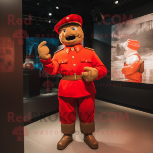 Red Army Soldier mascot costume character dressed with a Graphic Tee and Wraps