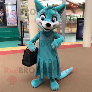 Teal Dingo mascotte kostuum...