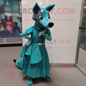 Teal Dingo mascotte kostuum...