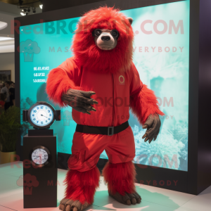 Red Sloth Bear maskot...