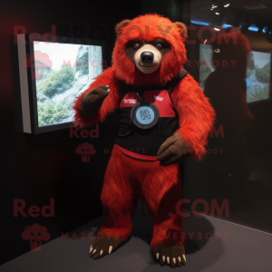 Red Sloth Bear mascotte...