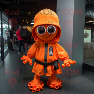 Orange Kraken maskot...