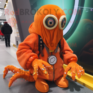 Orange Kraken maskot...