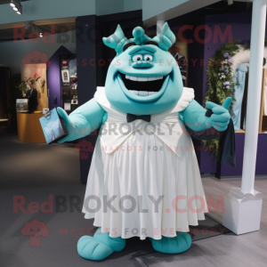 Teal Ogre mascotte kostuum...