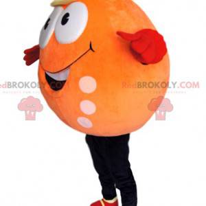 Sjov rund karakter maskot, orange - Redbrokoly.com