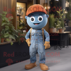 Rust Apricot mascot costume character dressed with a Chambray Shirt and Beanies