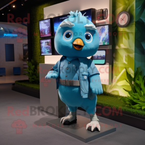 Cyan Dove maskot drakt...