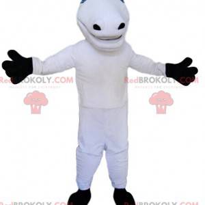 Mascote do cavalo branco com sua crina preta - Redbrokoly.com