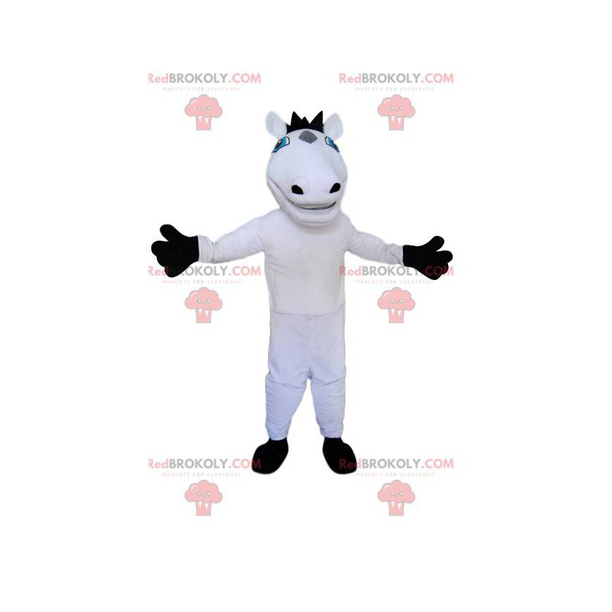 Mascotte de cheval blanc avec sa crinière noire - Redbrokoly.com Mascotte de cheval blanc avec sa crinière noire - Redbrokoly.com