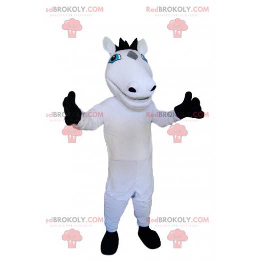 Mascote do cavalo branco com sua crina preta - Redbrokoly.com