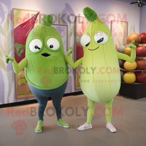 Lime Green Beet mascot costume character dressed with a Yoga Pants and Belts