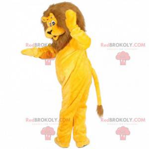 Gul och brun lejonmaskot - Redbrokoly.com