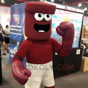 Maroon Boksehandske maskot...