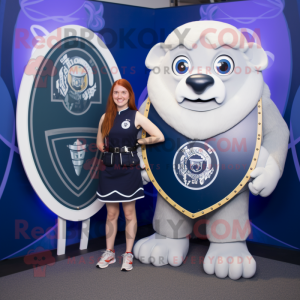 Navy Celtic Shield maskot...